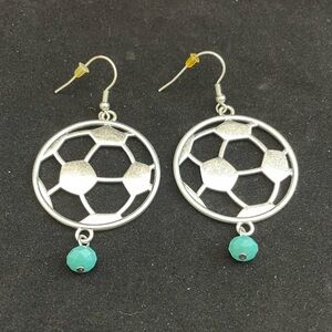 Plunder Design Soccer Dangle Earrings NWOT